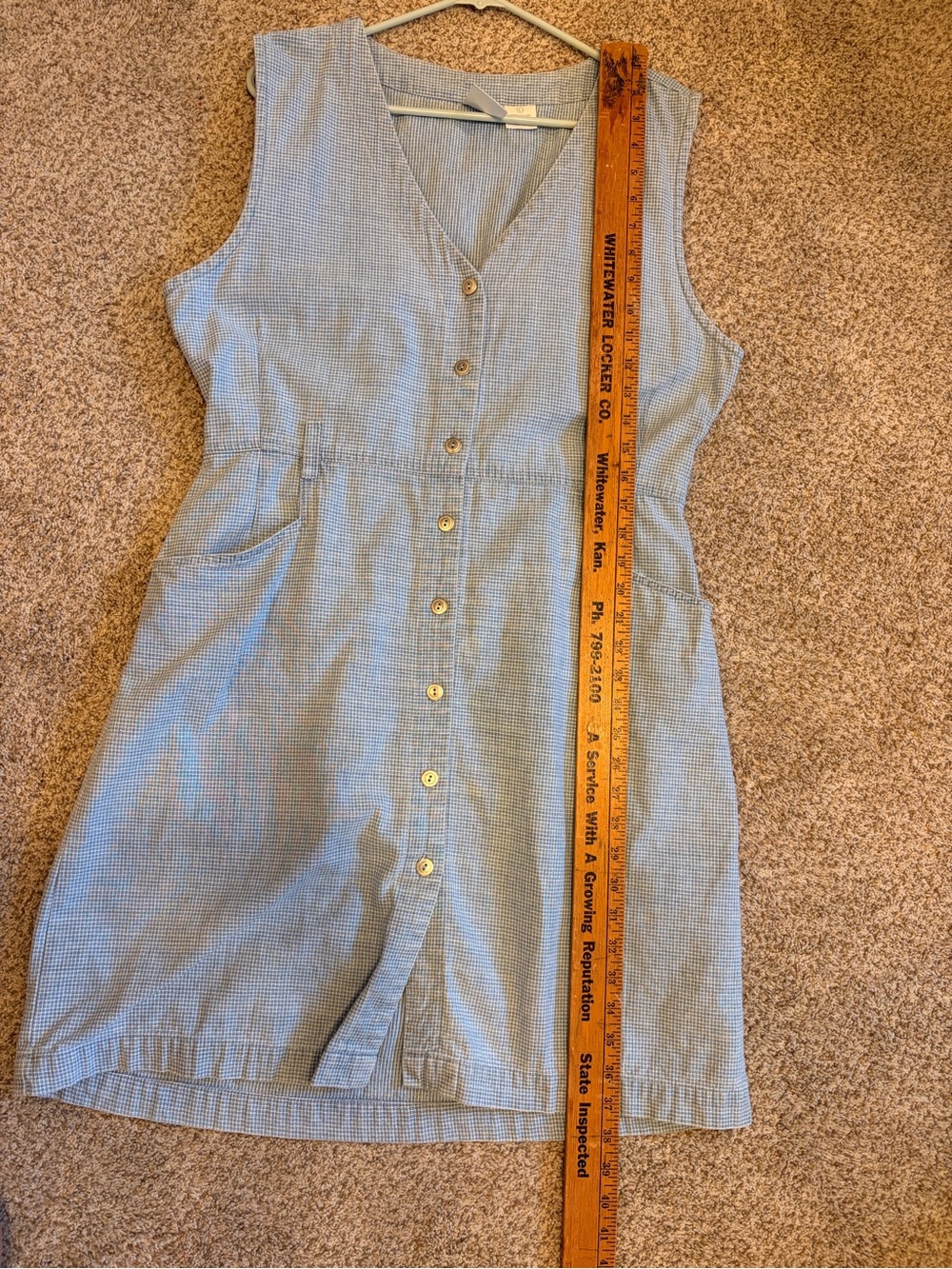 Vintage Women’s Checkered Denim Dress - Picture 1 of 6